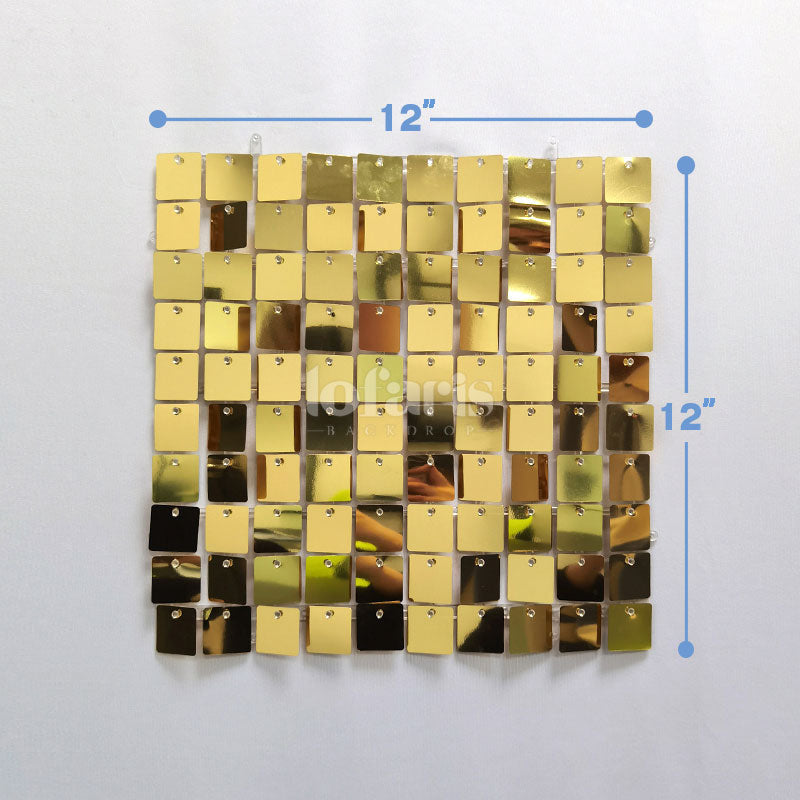 Lofaris Light Mirror Gold Shimmer Wall Backdrops | Event Party Decorations