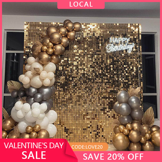 (7 Day Delivery) Light Mirror Gold Shimmer Wall Backdrops | Event Party Decorations