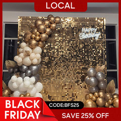 (7 Day Delivery) Light Mirror Gold Shimmer Wall Backdrops | Event Party Decorations
