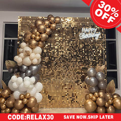 (7 Day Delivery) Light Mirror Gold Shimmer Wall Backdrops | Event Party Decorations
