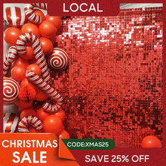 (7 Day Delivery) Red Shimmer Wall Panels | Wedding Event Party Decorations