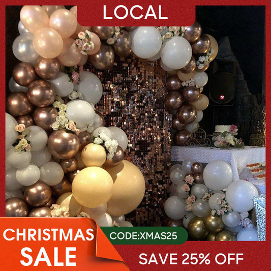 (7 Day Delivery) Rose Gold Shimmer Wall Panels Sequins Backdrop Banner