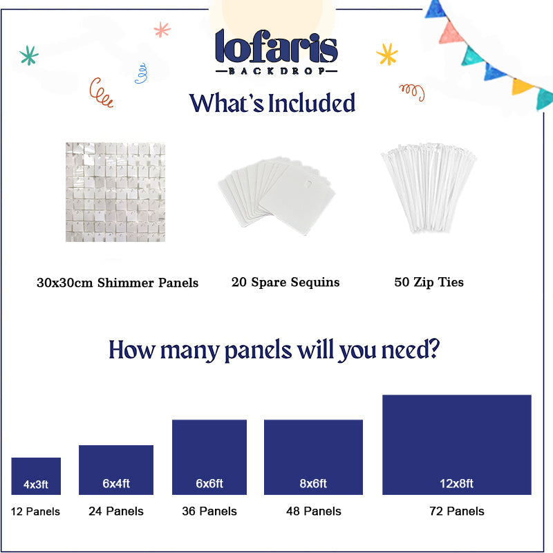 Lofaris White Shimmer Wall Panels | Wedding Event Party Decorations