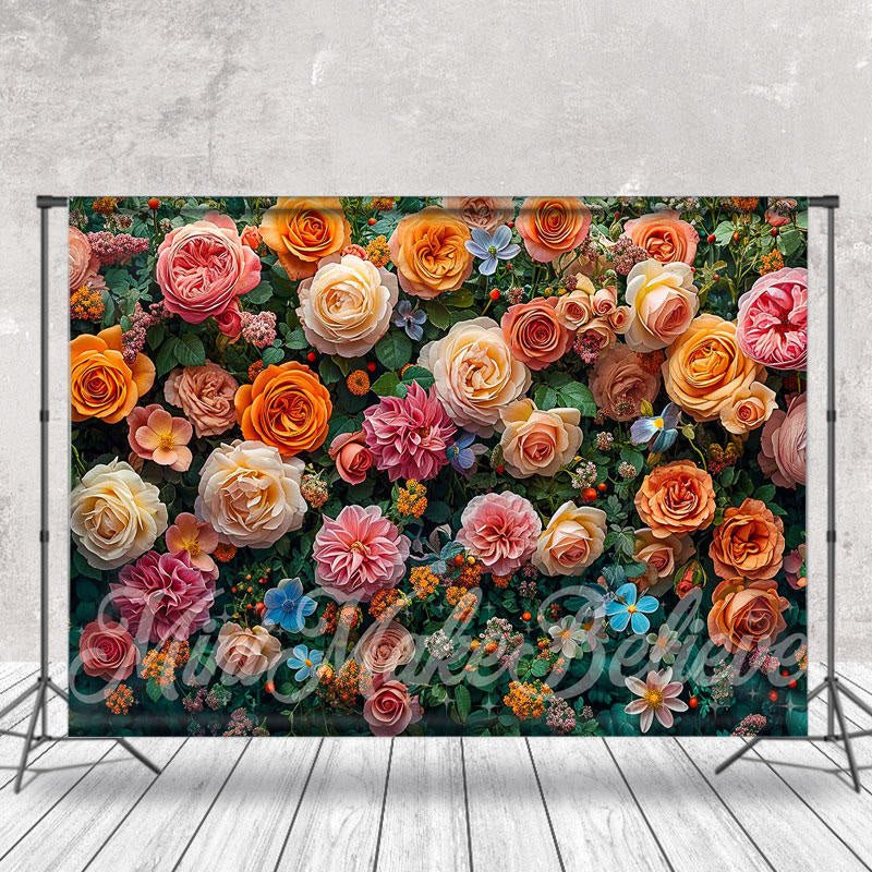 Lofaris Various Flowers Fine Art Backdrop For Photo Studio