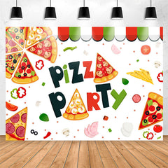 Lofaris Vegetable And Meat White Palatable Pizza Party Backdrop