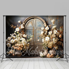 Lofaris Vintage Bloom Flowers Arch Door And Window Backdrop