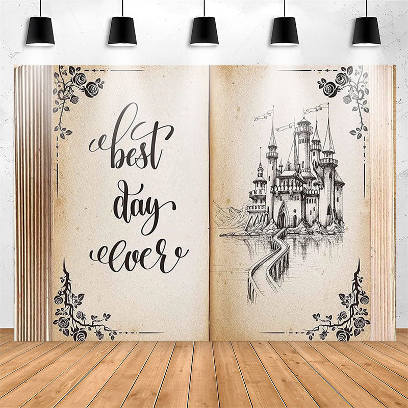 Lofaris Vintage Book Best Day Ever Birthday Party Backdrop