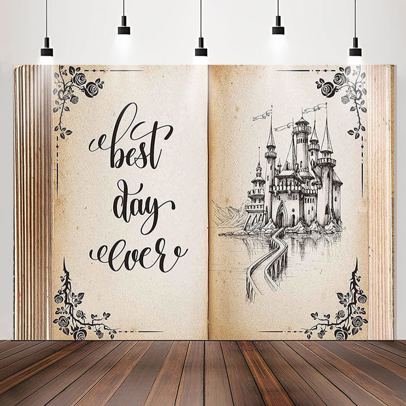 Lofaris Vintage Book Best Day Ever Birthday Party Backdrop