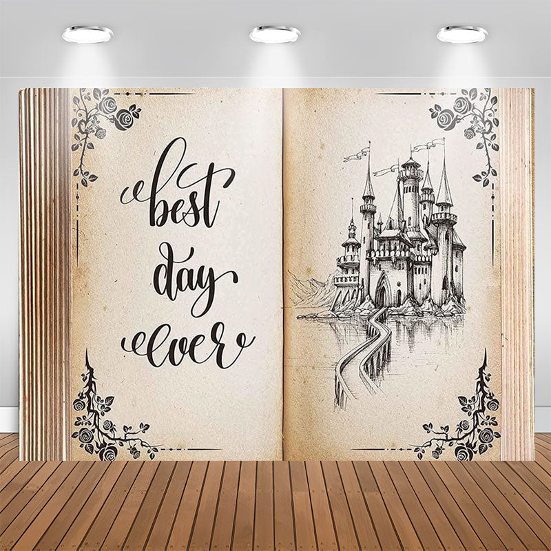 Lofaris Vintage Book Best Day Ever Birthday Party Backdrop