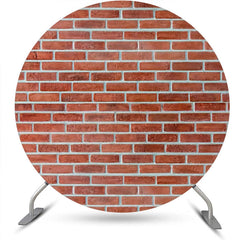 Lofaris Vintage Brown Brick Wall Round Birthday Backdrop