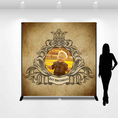 Lofaris Vintage Brown Custom Photo 1st Birthday Backdrop