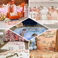 Lofaris Vintage Brown Vertical Wood Grain Party Floor Decal