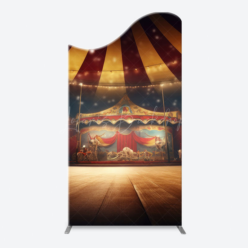 Lofaris Vintage Circus Tent Stage Arch Birthday Backdrop