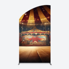 Lofaris Vintage Circus Tent Stage Arch Birthday Backdrop