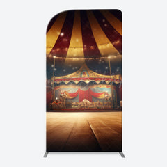 Lofaris Vintage Circus Tent Stage Arch Birthday Backdrop
