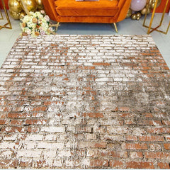 Lofaris Vintage Faded White Red Brick Wall Party Floor Decal