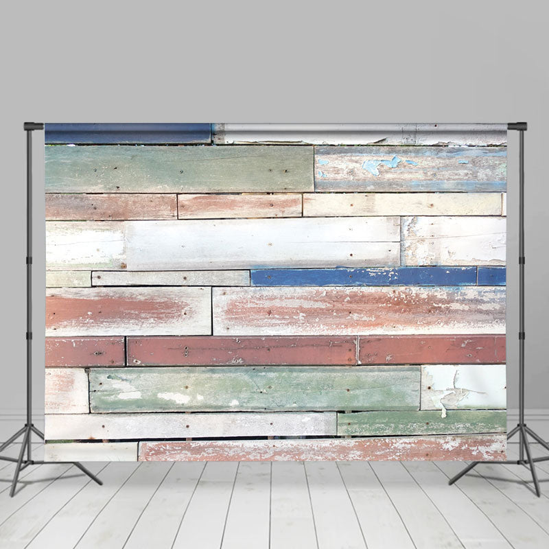 Lofaris Vintage Faded Wood Plank Texture Backdrop For Photo