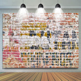 Lofaris Vintage Graffiti Brick Wall Photography Backdrop