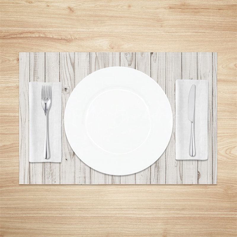 Lofaris Vintage Grey Wood Grain Dining Set Of 4 Placemats