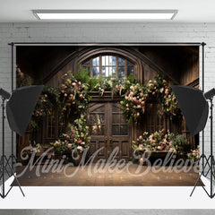 Lofaris Vintage House Floral Birthday Cake Smash Backdrop