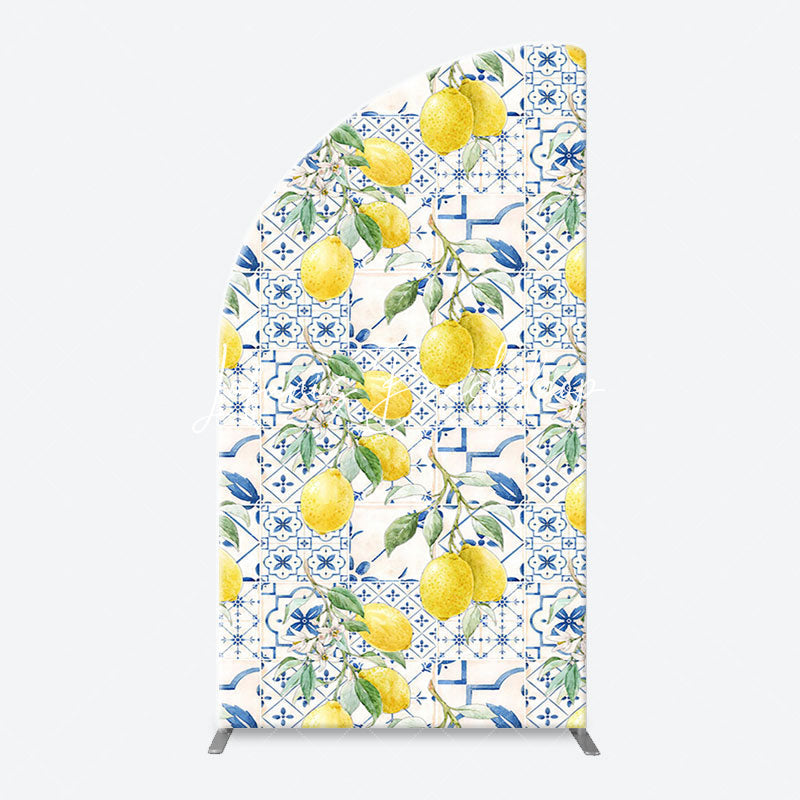 Lofaris Vintage Mediterranean Lemon Arch Birthday Backdrop