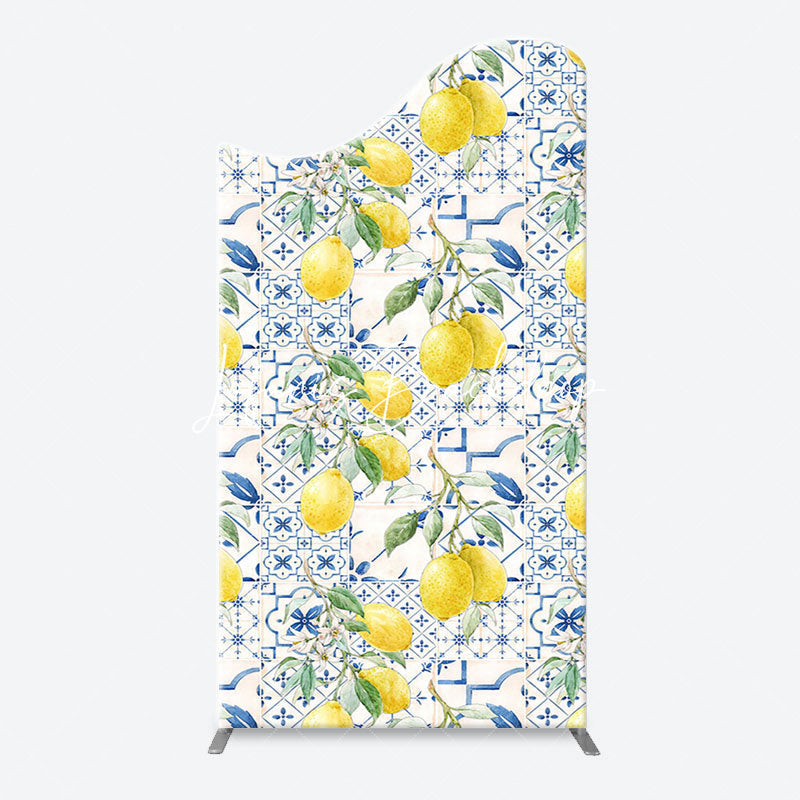 Lofaris Vintage Mediterranean Lemon Arch Birthday Backdrop