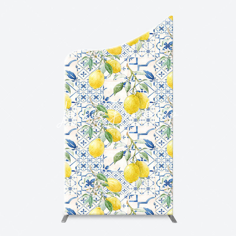 Lofaris Vintage Mediterranean Lemon Arch Birthday Backdrop