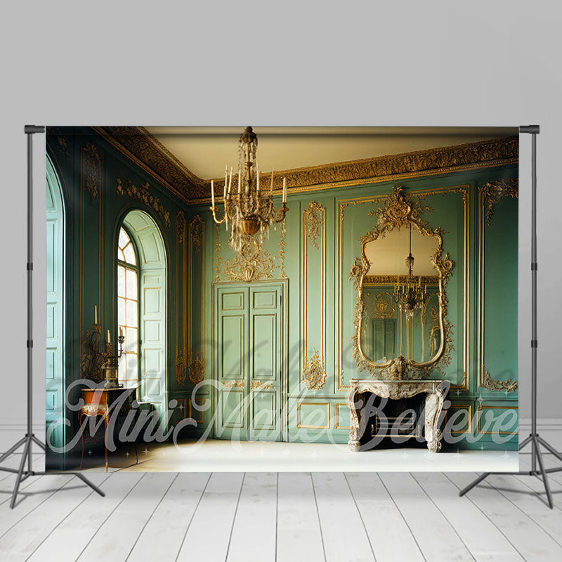 Lofaris Vintage Mirror Green Wall Indoor Window Backdrop