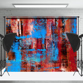 Lofaris Vintage Red Blue Abstract Graffiti Photo Backdrop