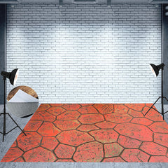 Lofaris Vintage Red Style Paint Cracked Photo Floor Backdrop