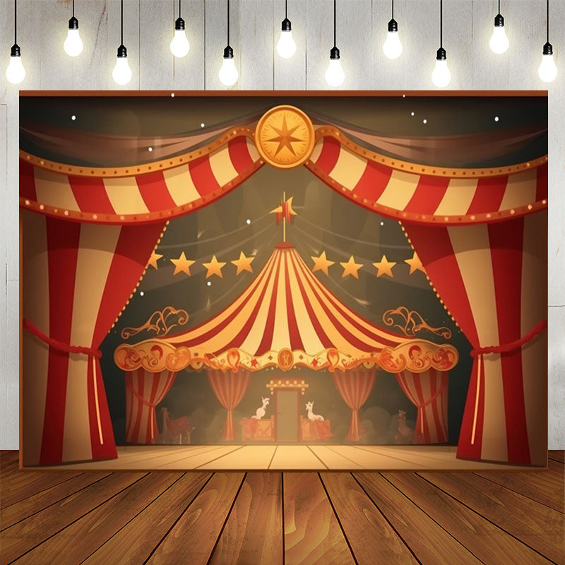 Lofaris Vintage Style Circus Tent Happy Birthday Backdrop
