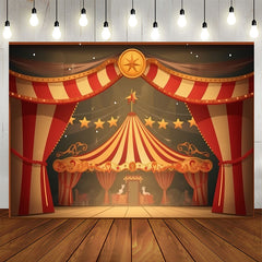 Lofaris Vintage Style Circus Tent Happy Birthday Backdrop