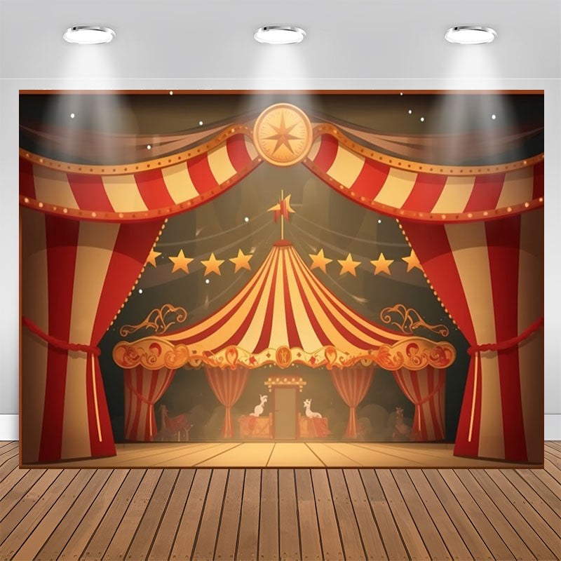 Lofaris Vintage Style Circus Tent Happy Birthday Backdrop