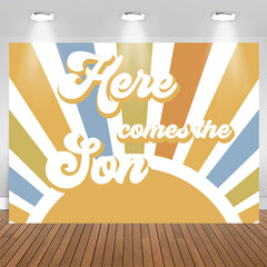 Lofaris Vintage Sun Here Comes The Son Baby Shower Backdrop
