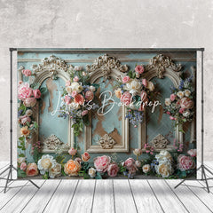 Lofaris Vintage Wall Floral Arch Door Wedding Backdrop