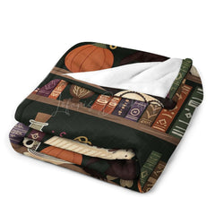 Lofaris Vintage Wood Bookshelf Owl Magic Book Custom Blanket