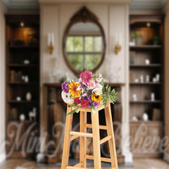 Lofaris Vintage Wood Furniture Birthday Cake Smash Backdrop