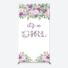 Lofaris Violet Purple Flower Arch Girl Baby Shower Backdrop