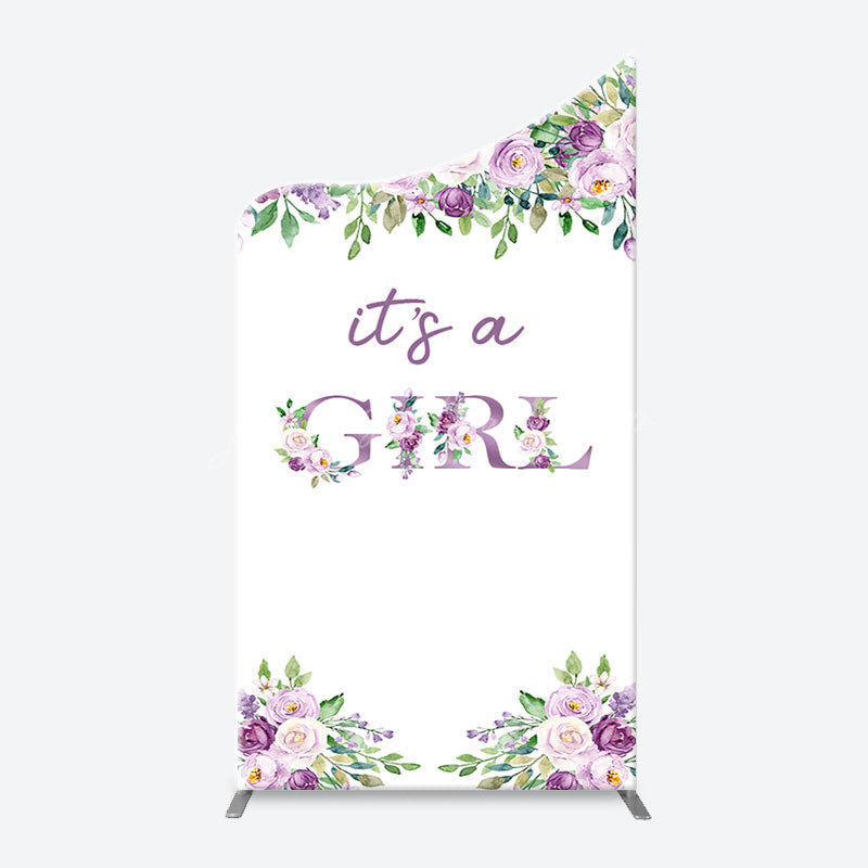 Lofaris Violet Purple Flower Arch Girl Baby Shower Backdrop