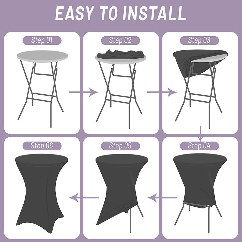 Lofaris Violet Spandex Stretch Cocktail Banquet Tablecloths