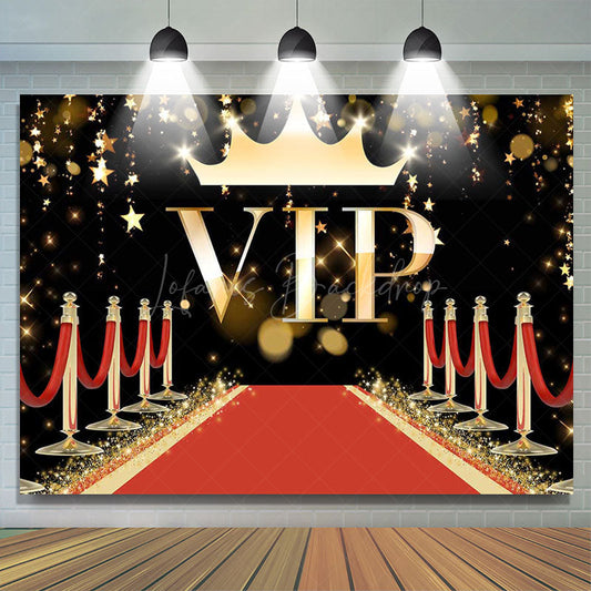 Lofaris Vip Red Carpet Gold Stars Happy Birthday Backdrop