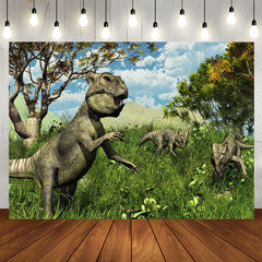Lofaris Virgin Forest Dinosaur Birthday Backdrop For Boy
