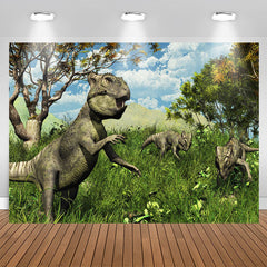 Lofaris Virgin Forest Dinosaur Birthday Backdrop For Boy