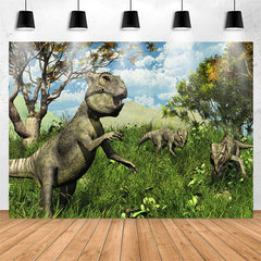 Lofaris Virgin Forest Dinosaur Birthday Backdrop For Boy