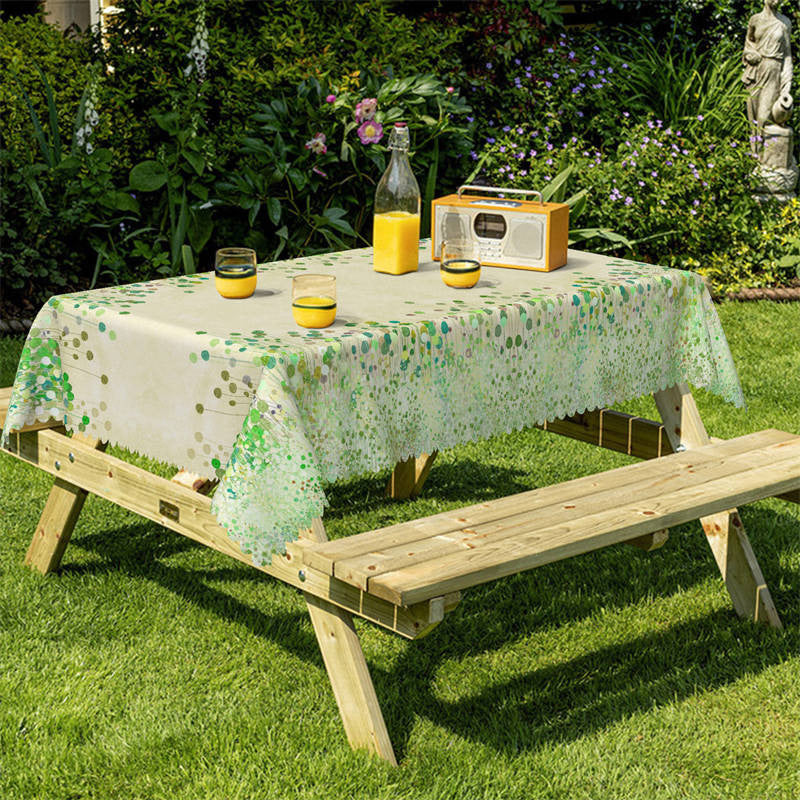 Lofaris Voguish Watercolor Green Botanical Dining Tablecloth