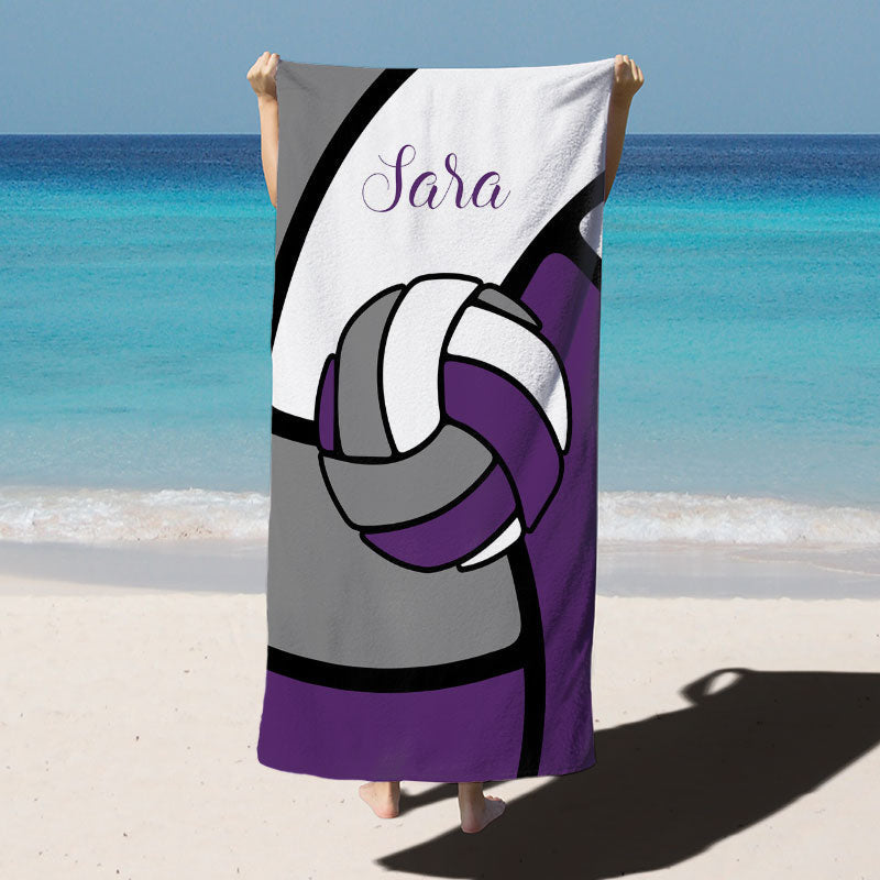 Lofaris Volleyball Custom Name Beach Towel for Kids