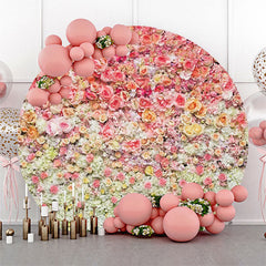 Lofaris Warm Colors Flowers Dense Circle Wedding Backdrop