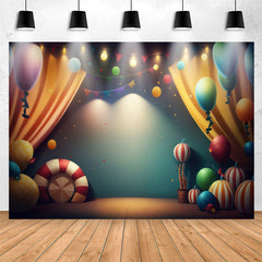 Lofaris Warm Light Balloons Curtain Flag Birthday Backdrop