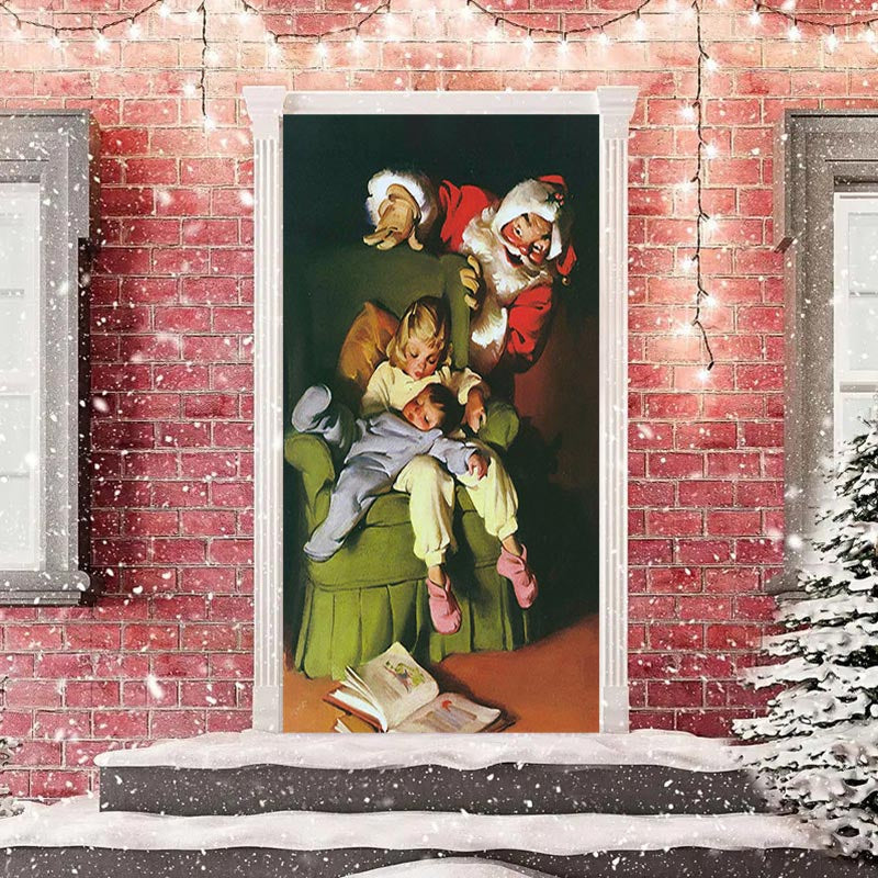 Lofaris Warm Santa Claus Baby Sofa Christmas Door Cover