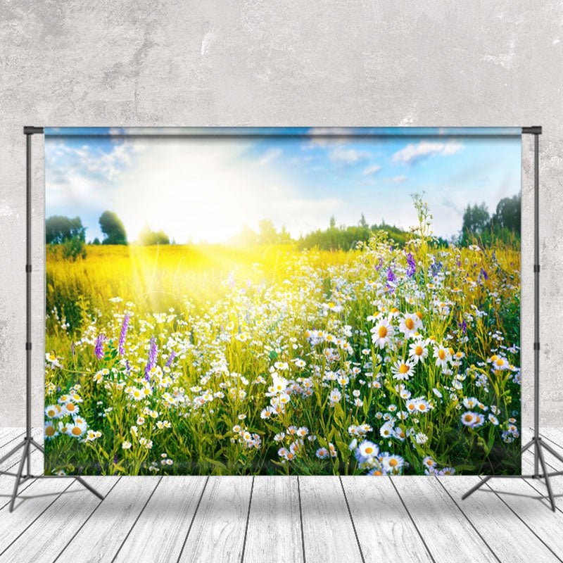 Lofaris Warm Sunlight Daisy Yellow Photo Spring Backdrop